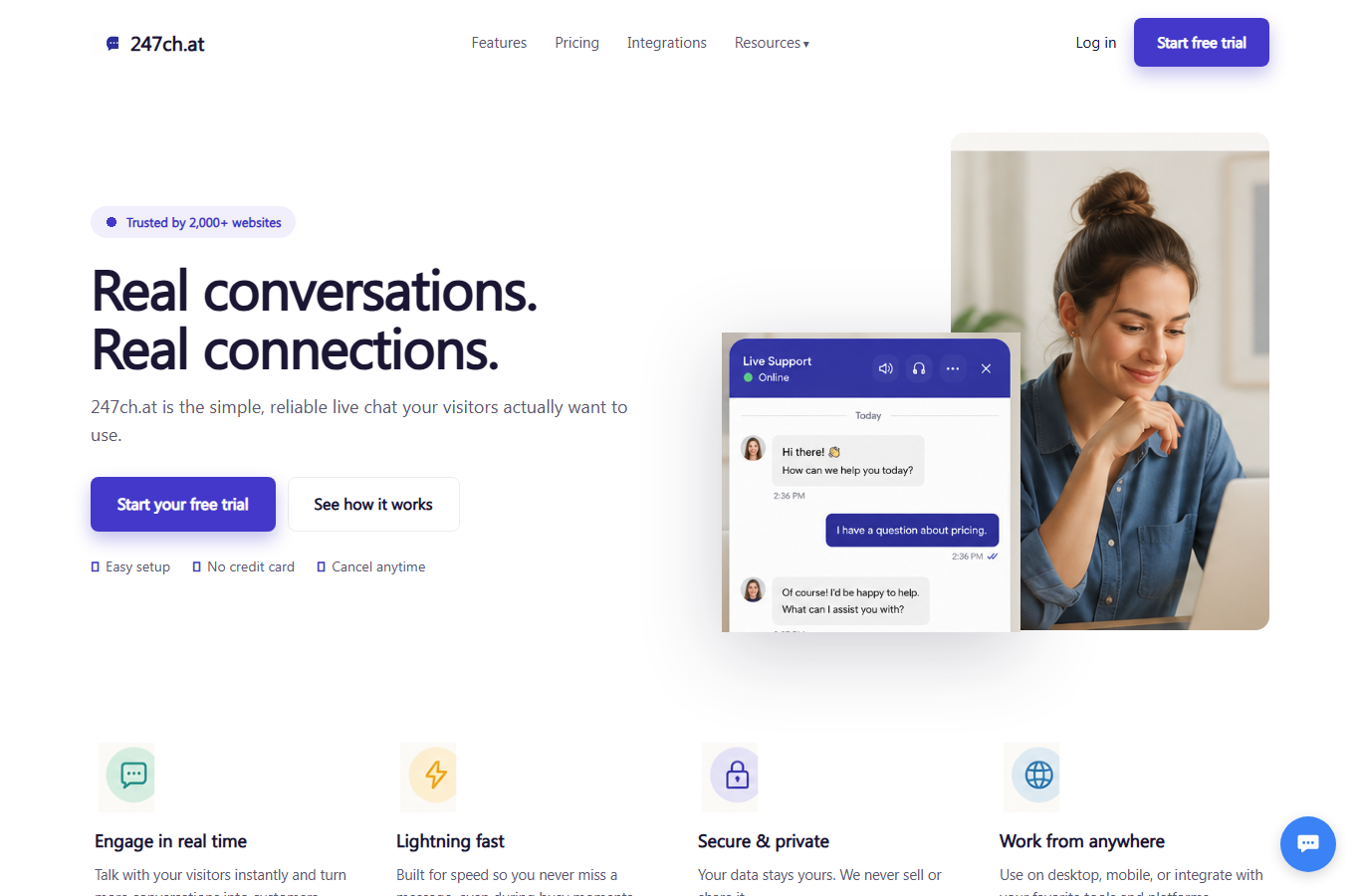 247Chat website screenshot