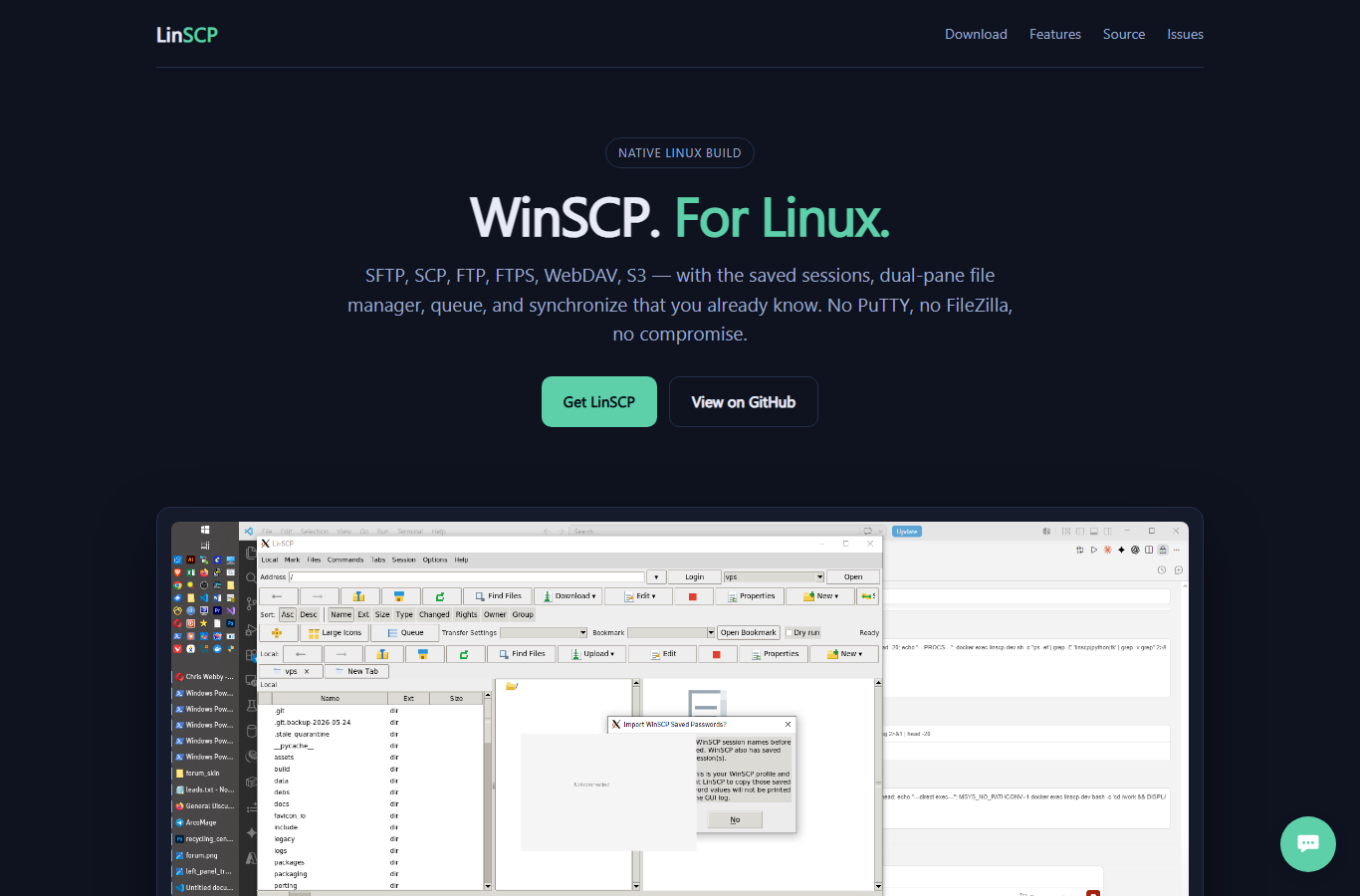 LinSCP website screenshot