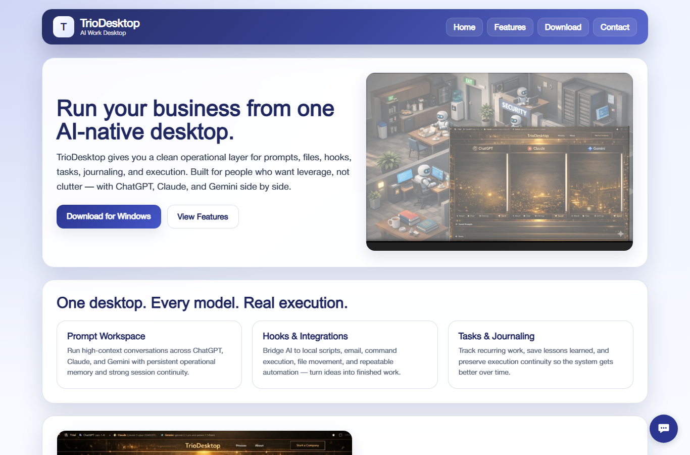 TrioDesktop website screenshot