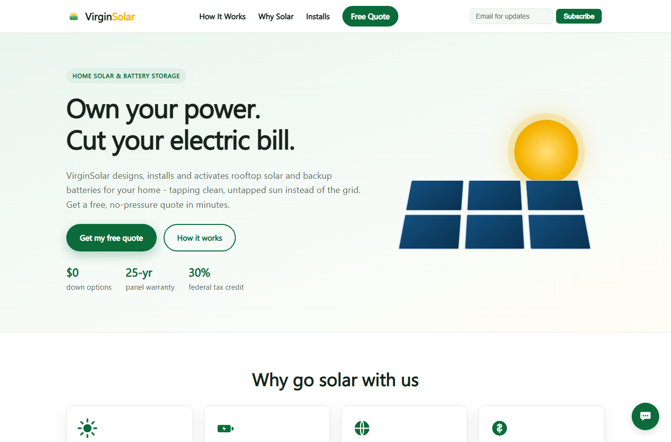 VirginSolar website screenshot